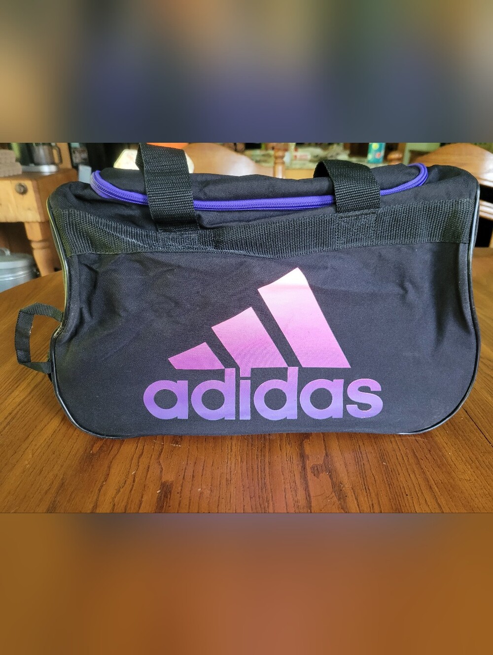 Adidas Duffel Bag – Black & Purple Athletic Gym Bag  Travel Sports Overnight Bag